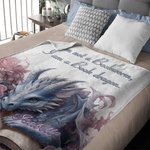 Personalisierte Floral Buch Drache Decke mit Namen weich und warm Lesen Thema Home Dekoration Geburtstagsgeschenk für Leser Drachenliebhaber