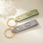 Portachiavi in pelle con nome personalizzato per le orecchie degli animali domestici Accessorio multicolore Regalo di compleanno per gli amanti degli 