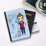 Personalized Solid Colour Map Background Annoying Each Other Passport Cover Anniversary Birthday Valentine's Day Gift for Couple