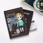 Personalizzato fastidioso l'un l'altro personaggio dei cartoni animati Cover passaporto in pelle PU con nome regalo per la coppia