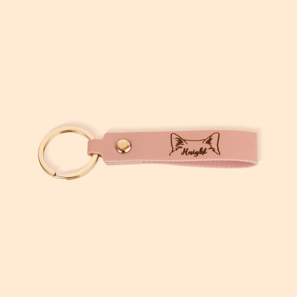 Portachiavi in pelle con nome personalizzato per le orecchie degli animali domestici Accessorio multicolore Regalo di compleanno per gli amanti degli 