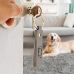 Portachiavi in pelle con nome personalizzato per le orecchie degli animali domestici Accessorio multicolore Regalo di compleanno per gli amanti degli 