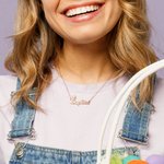 Personalizado Nombre Collar Conejito Pascua Cumpleaños Navidad Regalo para Mujeres Niñas