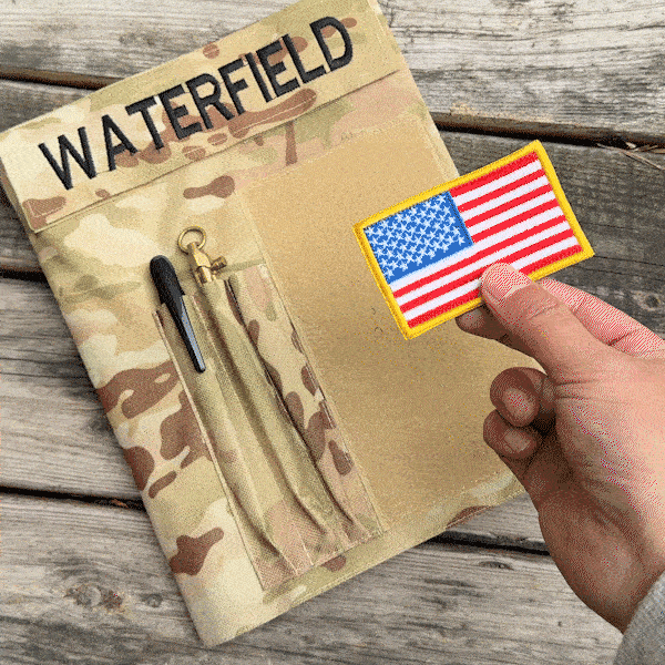 Personalized Military Waterproof Book Cover With Embroidery Name Military Gift for Him