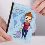Personalized Solid Colour Map Background Annoying Each Other Passport Cover Anniversary Birthday Valentine's Day Gift for Couple