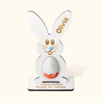 Personalised Cute Easter Bunny Egg Holder with Engraved Name Easter Home Decoration Gift for Kids