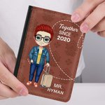 Copri passaporto personalizzato multicolore Together Since con nome e cognome Regalo di compleanno e anniversario per coppia