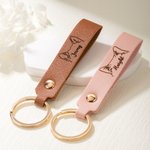 Portachiavi in pelle con nome personalizzato per le orecchie degli animali domestici Accessorio multicolore Regalo di compleanno per gli amanti degli 