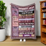 Personalisierte Ruhestandsregeln Weiche Fleecedecke mit Namen Lustiges Abschiedsgeschenk für Frauen Männer