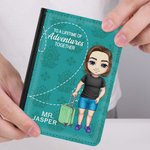 Modello vintage personalizzato Per una vita di avventure insieme Copri passaporto Regalo di anniversario per l'amante