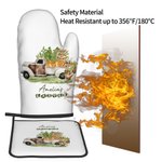 Set personalizzato di 2 guanti da forno e presine con nome per la cucina di Pasqua per cucinare e fare il barbecue