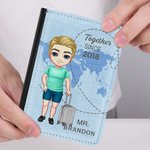 Custodia per passaporto personalizzata con scritta Together since con nome e data regalo di compleanno per lui o per lei