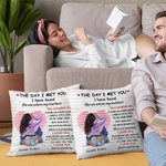 Personalizzato Il giorno in cui ti ho incontrato linea cuore cuscino copertina decorazione casa regalo di San Valentino per la coppia