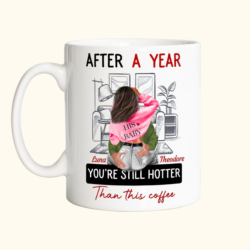 Tasse en céramique personnalisée avec noms Cadeau d'anniversaire de St-Valentin pour couple