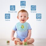 Bavaglino regolabile personalizzato per la prima Pasqua con nome ed elementi di uova di coniglio, accessorio impermeabile per l'alimentazione, regalo 