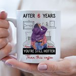 Personalized You're Still Hotter Than This Coffee with 9 Years Ceramic Mug with Names Valentine's Day Anniversary Gift for Couple
