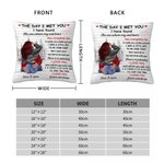 Personalizzato The Day I Met You Busy City Design Cuscino da lancio Regalo di compleanno di San Valentino per la coppia