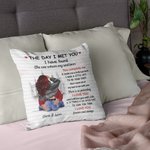 Personalizzato The Day I Met You Busy City Design Cuscino da lancio Regalo di compleanno di San Valentino per la coppia