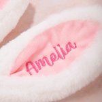 Personalisierte niedlichen Hasenohren Plüsch Stirnband mit Stickerei Name weiches Haar Zubehör Ostern Party Geschenk für Familie Kinder
