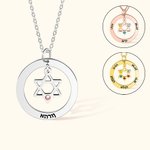 Personalized Star of David Necklace with Birthstones and Names Jewish Jewelry Gift for Women