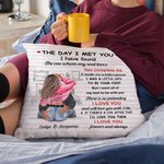 Personalized The Day I Met You Cozy Bed Design Throw Pillow Cover Valentine's Day Birthday Gift for Couple