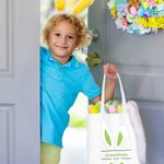Personalized Multi-colour Cute Bunny Ears Bow Tie Tote Bag with Name Easter Gift for Kids