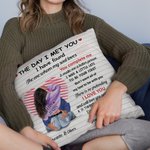 Personalizzato Il giorno in cui ti ho incontrato linea cuore cuscino copertina decorazione casa regalo di San Valentino per la coppia