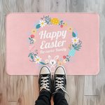 Gepersonaliseerde Multicolor Vrolijk Pasen Antislip Deurmat met Naam Paasgeschenk voor Familie