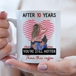 Personalisierte Sie sind immer noch heißer als dieser Kaffee mit 3 Jahren Keramikbecher mit Namen Valentinstag Jahrestag Geschenk für Paar