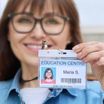 Personalizzato Pet Photo Acrylic Badge Topper Creative ID Card Decoration Birthday Gift for Teacher Nurse Pet Lover