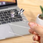 Personalizzato Pet Photo Acrylic Badge Topper Creative ID Card Decoration Birthday Gift for Teacher Nurse Pet Lover