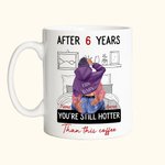 Personalized You're Still Hotter Than This Coffee with 9 Years Ceramic Mug with Names Valentine's Day Anniversary Gift for Couple