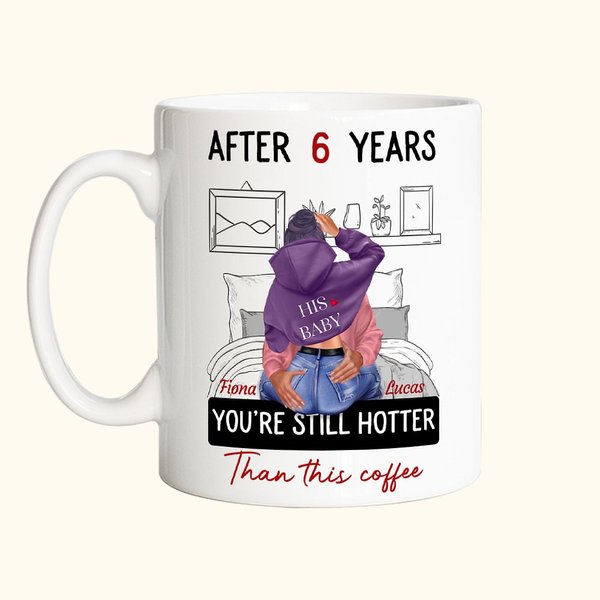 Personalized You're Still Hotter Than This Coffee with 9 Years Ceramic Mug with Names Valentine's Day Anniversary Gift for Couple