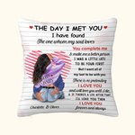 Personalizzato Il giorno in cui ti ho incontrato linea cuore cuscino copertina decorazione casa regalo di San Valentino per la coppia
