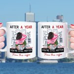 Personalized You're Still Hotter Than This Coffee with 8 Years Ceramic Mug with Names Valentine's Day Anniversary Gift for Couple