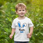 Personalized Cute Rabbit Bunny Ears Cotton T-shirt Family Costume with Name Easter Gift for Parent Kid