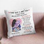 Personalizzato Il giorno in cui ti ho incontrato linea cuore cuscino copertina decorazione casa regalo di San Valentino per la coppia