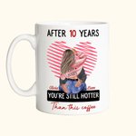 Personalisierte Sie sind immer noch heißer als dieser Kaffee mit 3 Jahren Keramikbecher mit Namen Valentinstag Jahrestag Geschenk für Paar