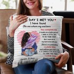 Personalizzato Il giorno in cui ti ho incontrato linea cuore cuscino copertina decorazione casa regalo di San Valentino per la coppia