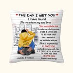 Personalized The Day I Met You Living Room Design Throw Pillow Cover Valentine's Day Gift for Couple