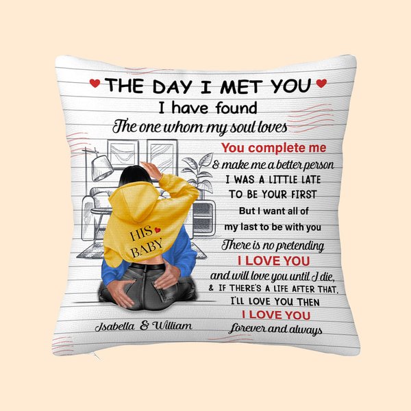 The Day I Met You Living Room Design Throw Pillow