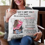 Personalized The Day I Met You Cozy Bed Design Throw Pillow Cover Valentine's Day Birthday Gift for Couple