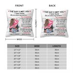 Personalized The Day I Met You Cozy Bed Design Throw Pillow Cover Valentine's Day Birthday Gift for Couple