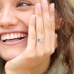 Personalized Minimalist Letter Block Ring with CZ Birthday Anniversary Valentine's Day Gift for Women