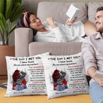 Personalizzato The Day I Met You Busy City Design Cuscino da lancio Regalo di compleanno di San Valentino per la coppia