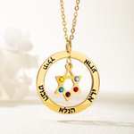 Personalized Star of David Necklace with Birthstones and Names Jewish Jewelry Gift for Women