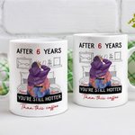 Personalized You're Still Hotter Than This Coffee with 9 Years Ceramic Mug with Names Valentine's Day Anniversary Gift for Couple