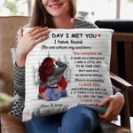 Personalizzato The Day I Met You Busy City Design Cuscino da lancio Regalo di compleanno di San Valentino per la coppia