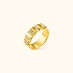 Personalized Minimalist Letter Block Ring with CZ Birthday Anniversary Valentine's Day Gift for Women
