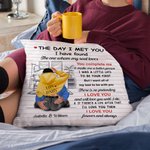 Personalized The Day I Met You Living Room Design Throw Pillow Cover Valentine's Day Gift for Couple